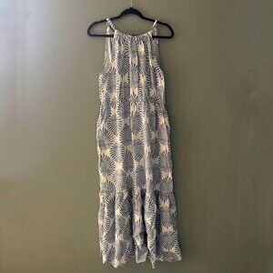 Joie Palm Print Maxi Ruffle Hem Dress